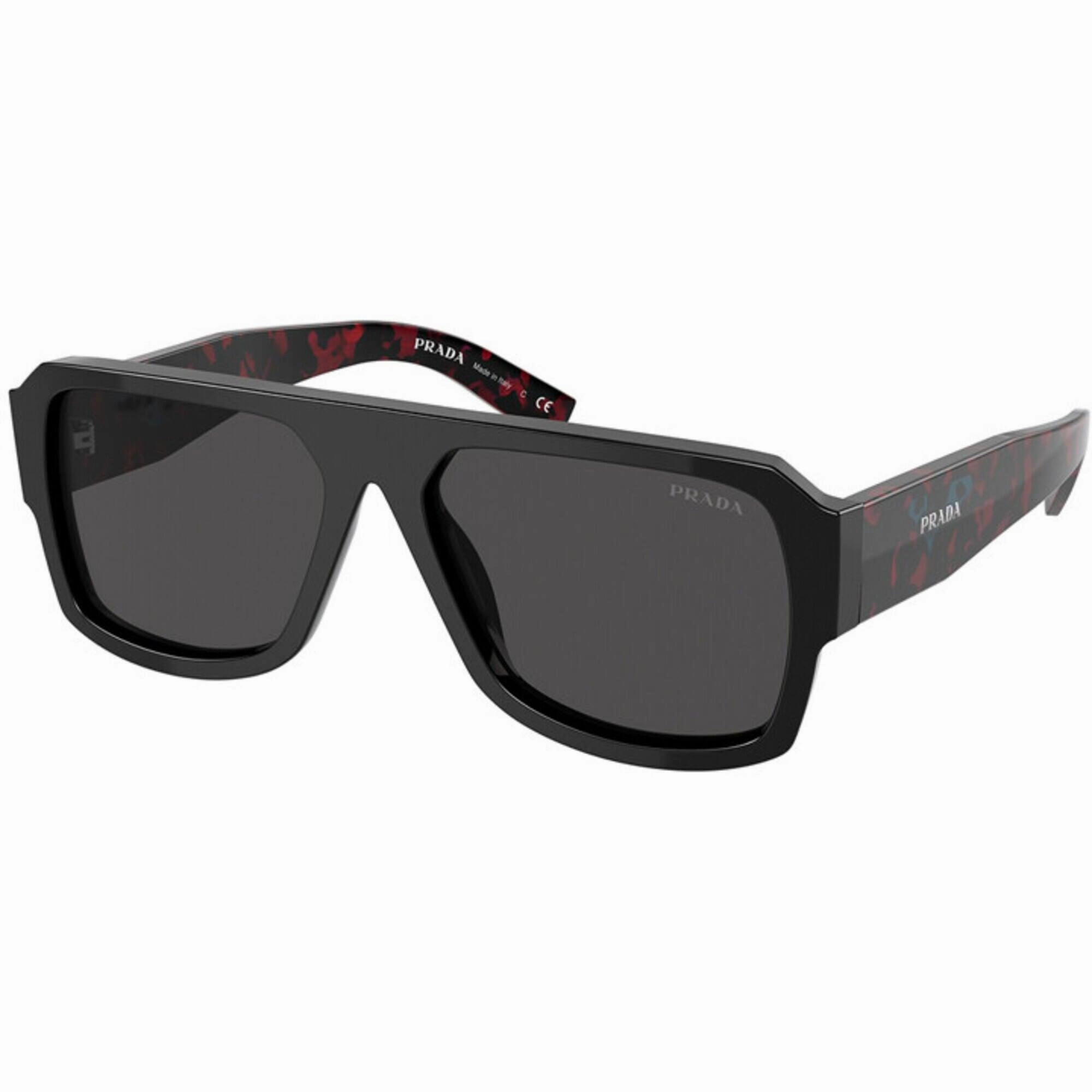 Prada Men's Sunglasses - Black Pilot Frame Violet Lens | PRADA 0PR 22YSF 1AB5S058