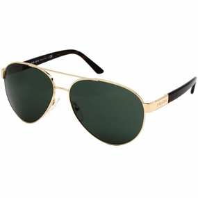 Prada Men's Sunglasses - Pale Gold Pilot Frame Green Lens | PRADA 0PR 59NS ZVN3O1