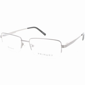 Primary Men's Eyeglasses - Demo Lens Titanium Rectangular Half Rim | Pt104 Gunmetal