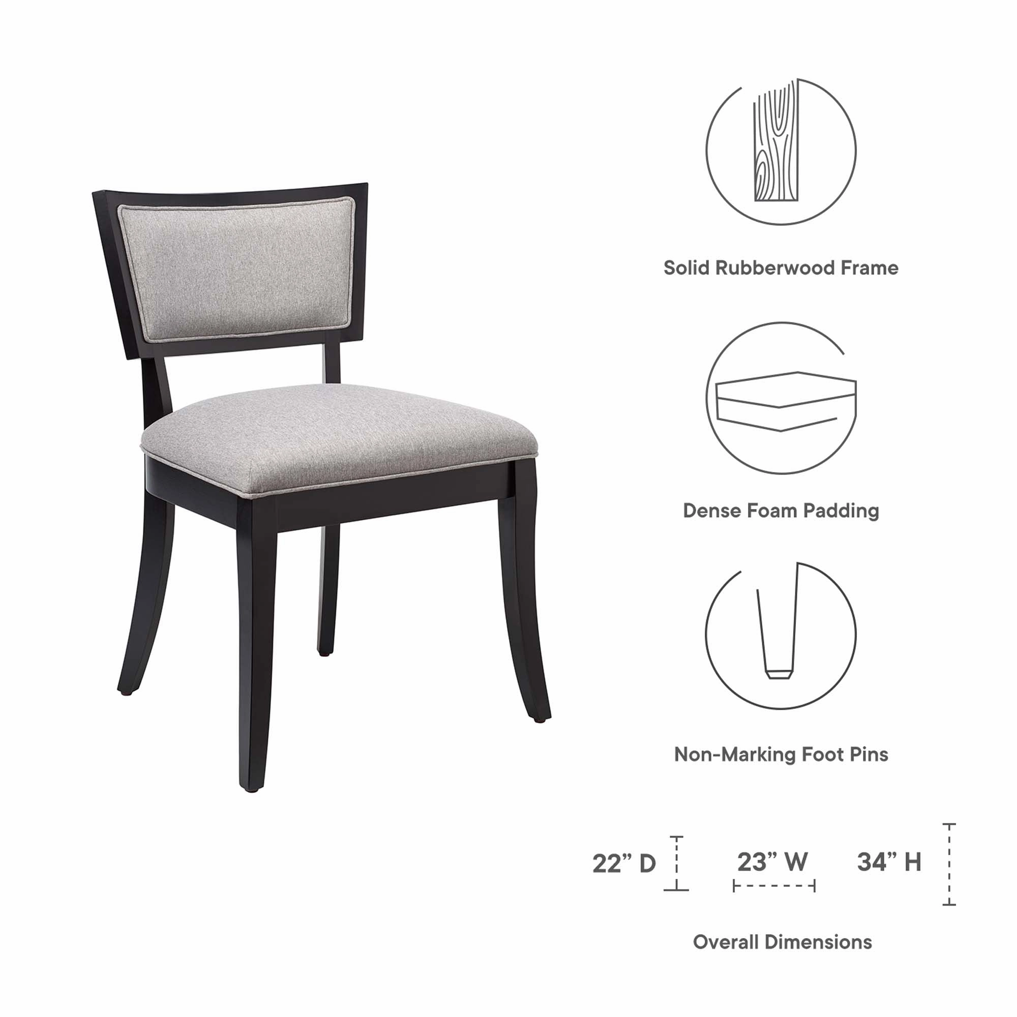 Pristine Upholstered Fabric Dining Chairs Set of 2 by Modway