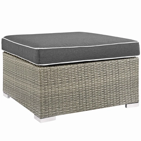 Repose Outdoor Patio Upholstered Fabric Ottoman by Modway