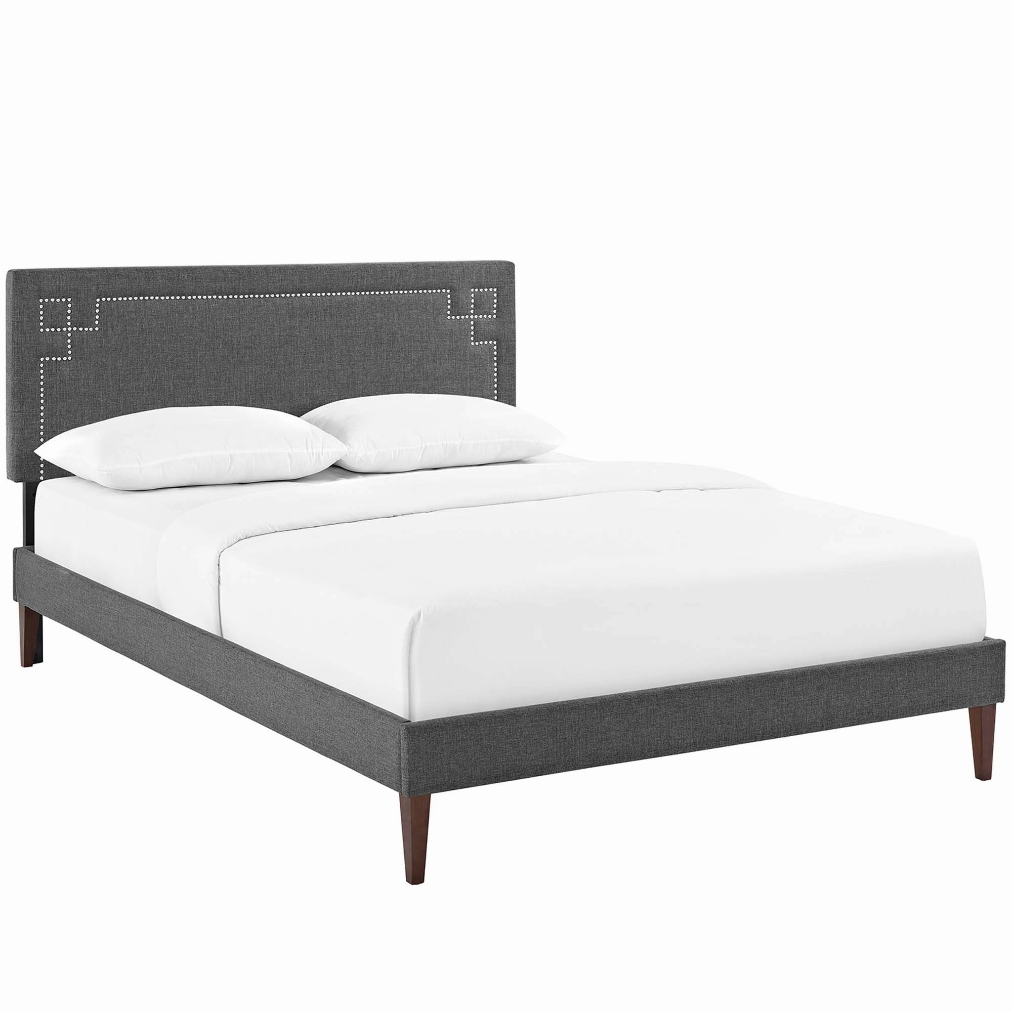 Ruthie Fabric Platform Bed with Squared Tapered Legs by Modway