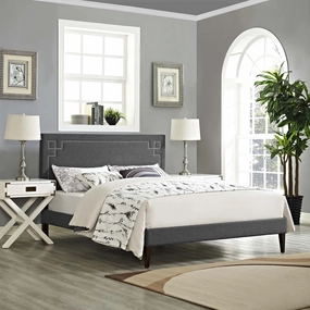 Ruthie Fabric Platform Bed with Squared Tapered Legs by Modway