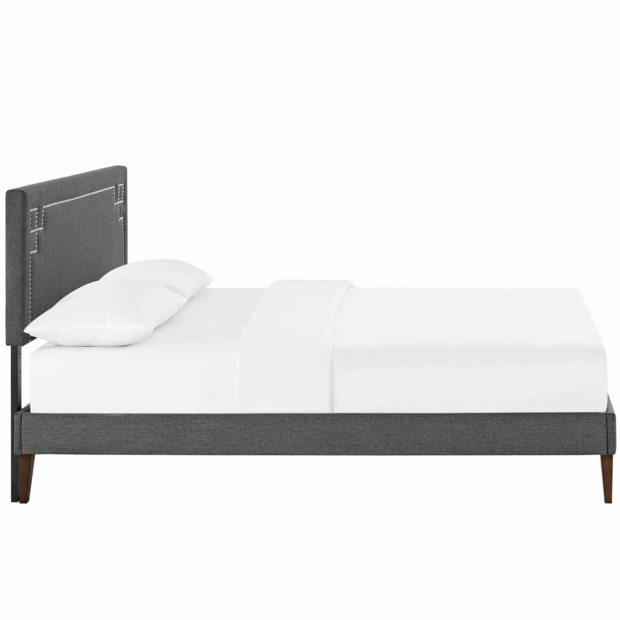 Ruthie Fabric Platform Bed with Squared Tapered Legs by Modway