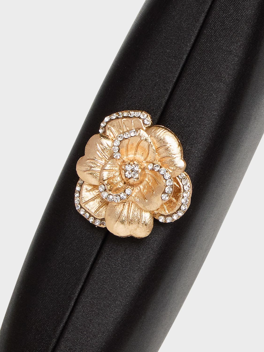 Satin Minaudiere With Gold Flower