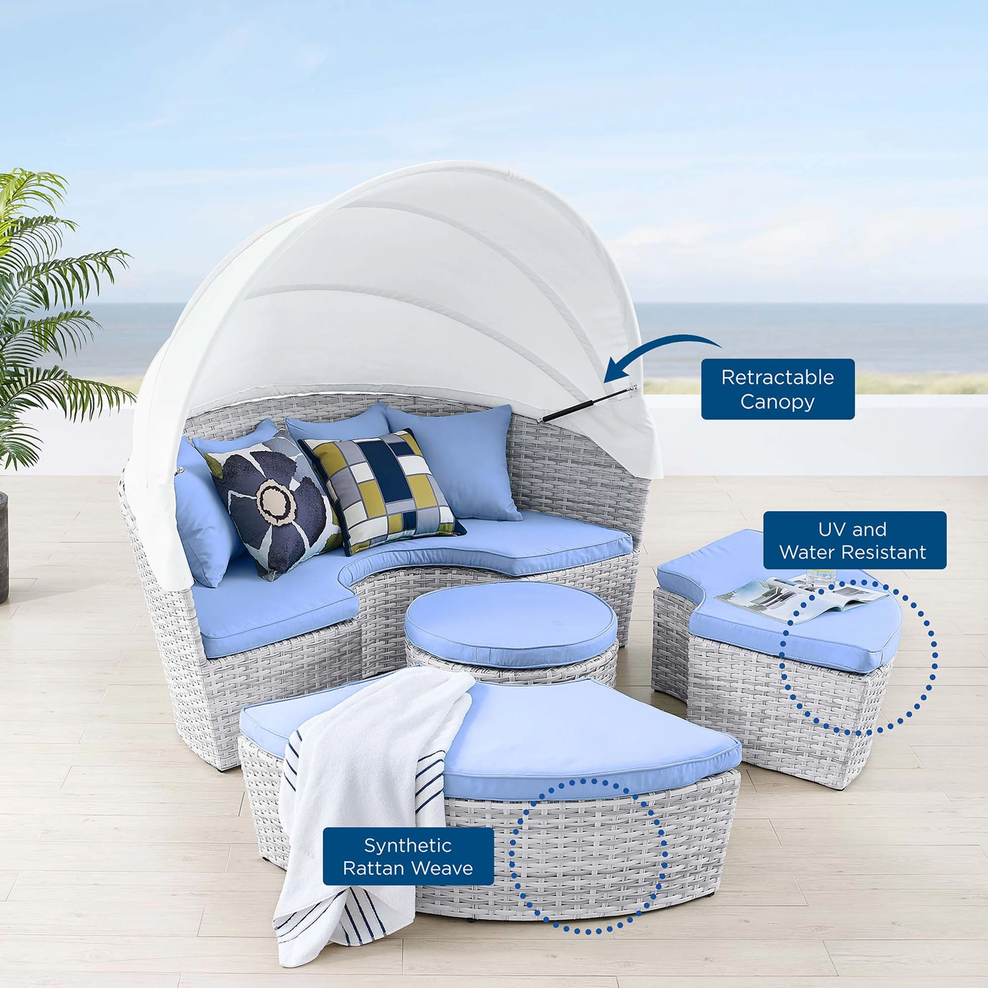 Scottsdale Canopy Outdoor Patio Daybed by Modway