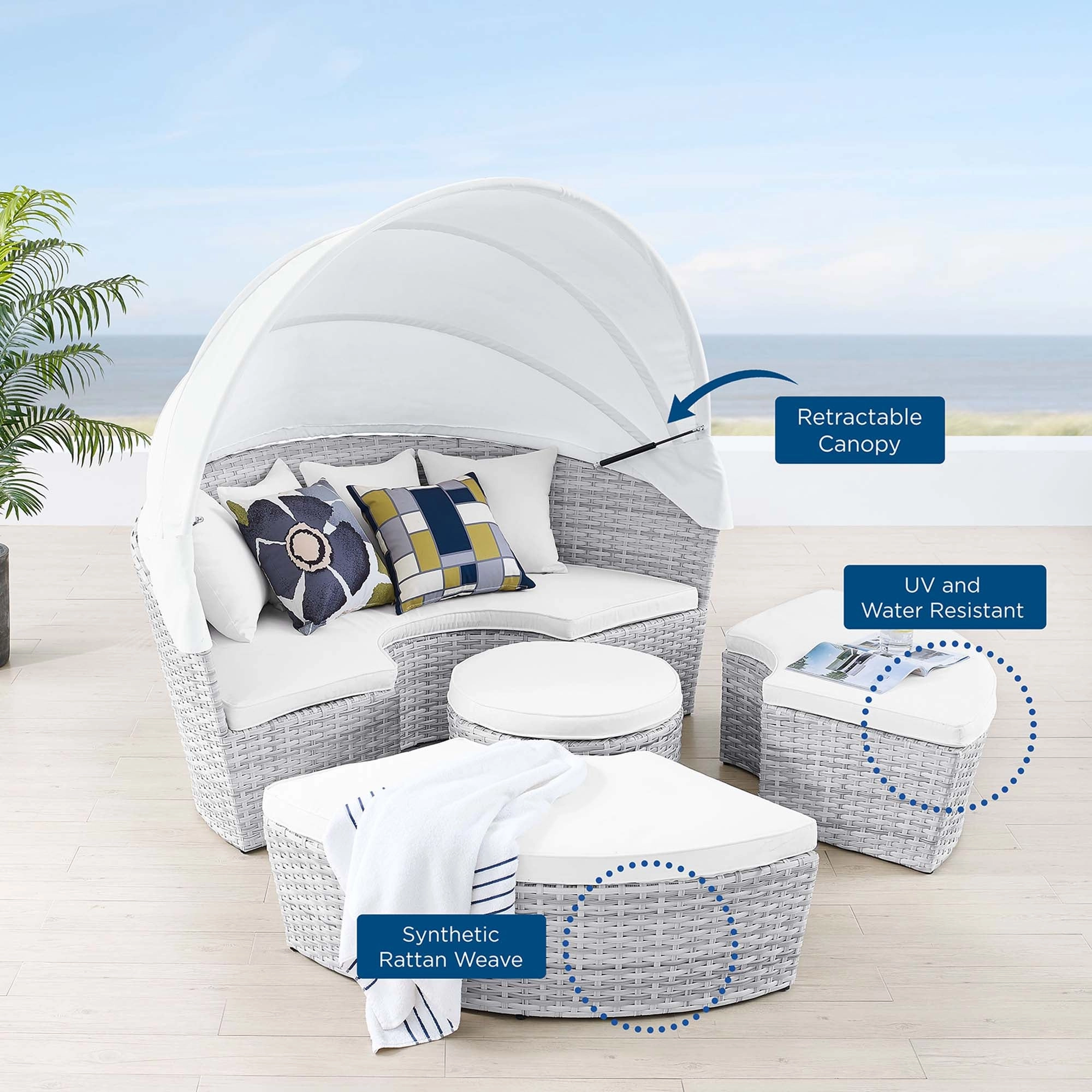 Scottsdale Canopy Outdoor Patio Daybed by Modway