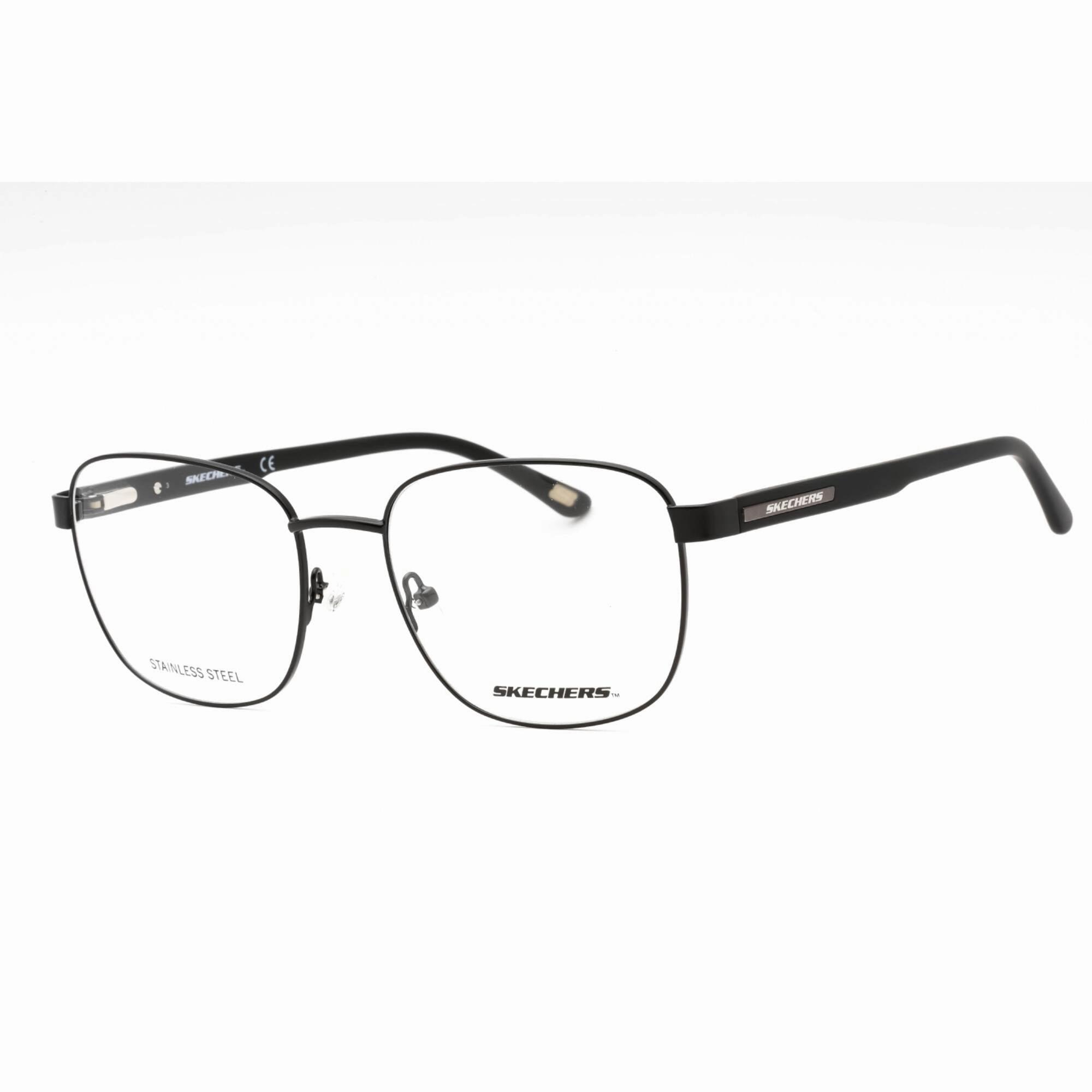 Skechers Men's Eyeglasses - Matte Black Metal Square Shape Full Rim Frame | SE3330 002
