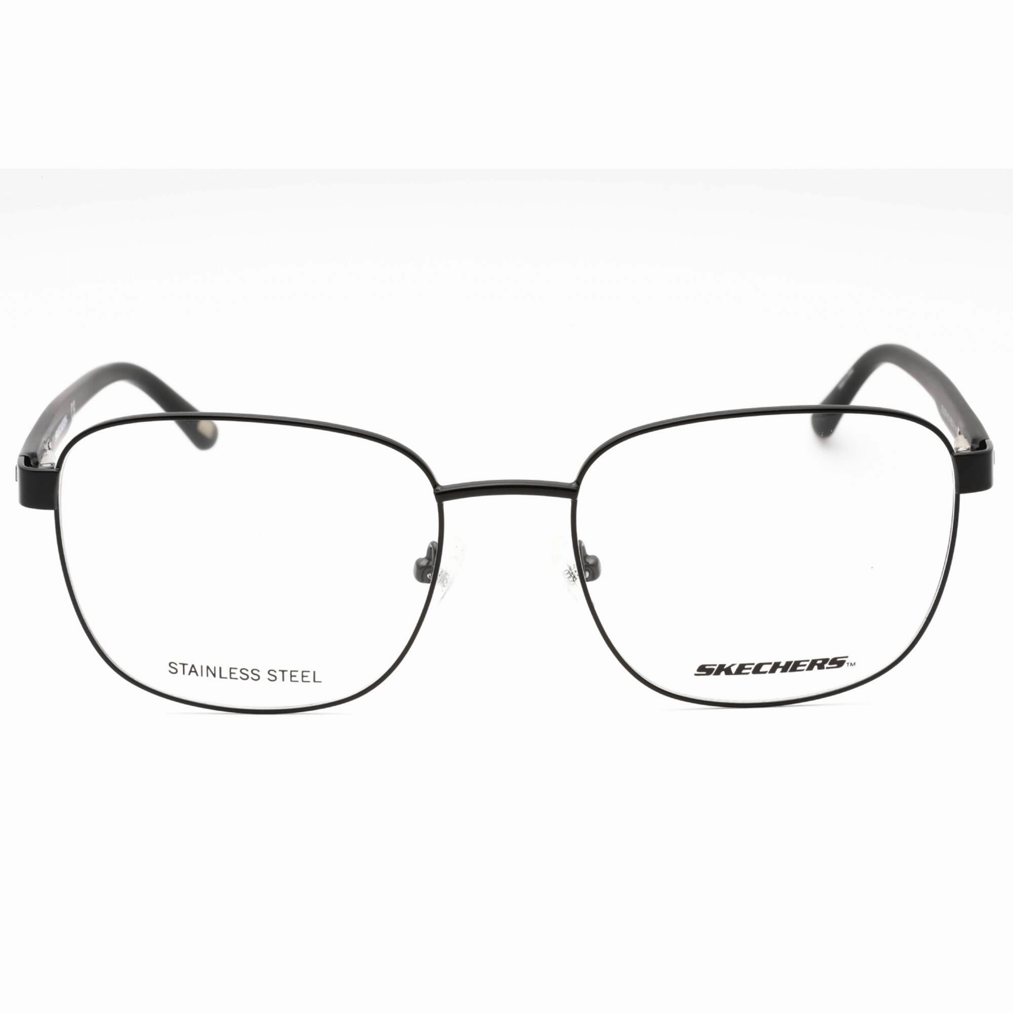 Skechers Men's Eyeglasses - Matte Black Metal Square Shape Full Rim Frame | SE3330 002