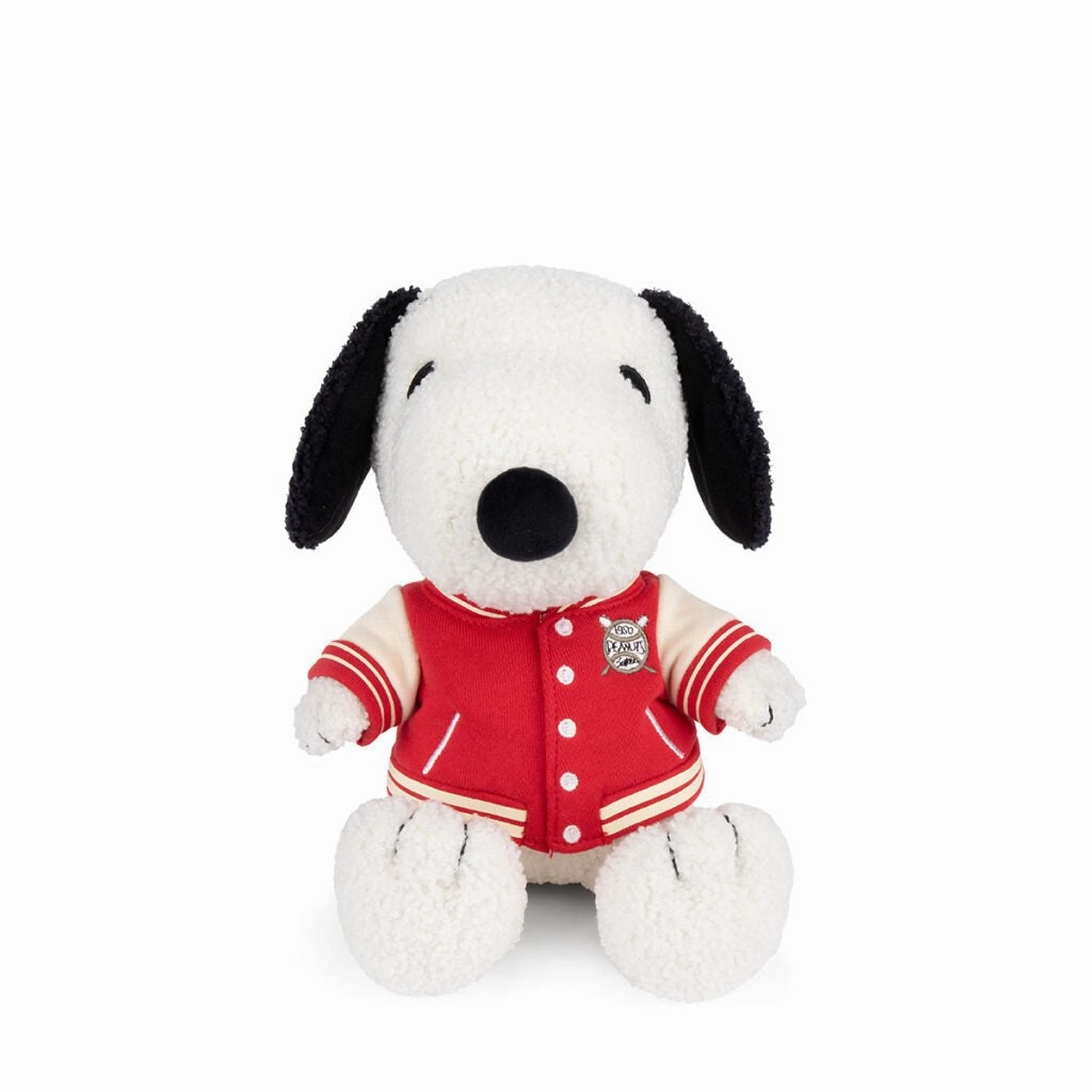 Snoopy Sitting with Varsity Jacket
