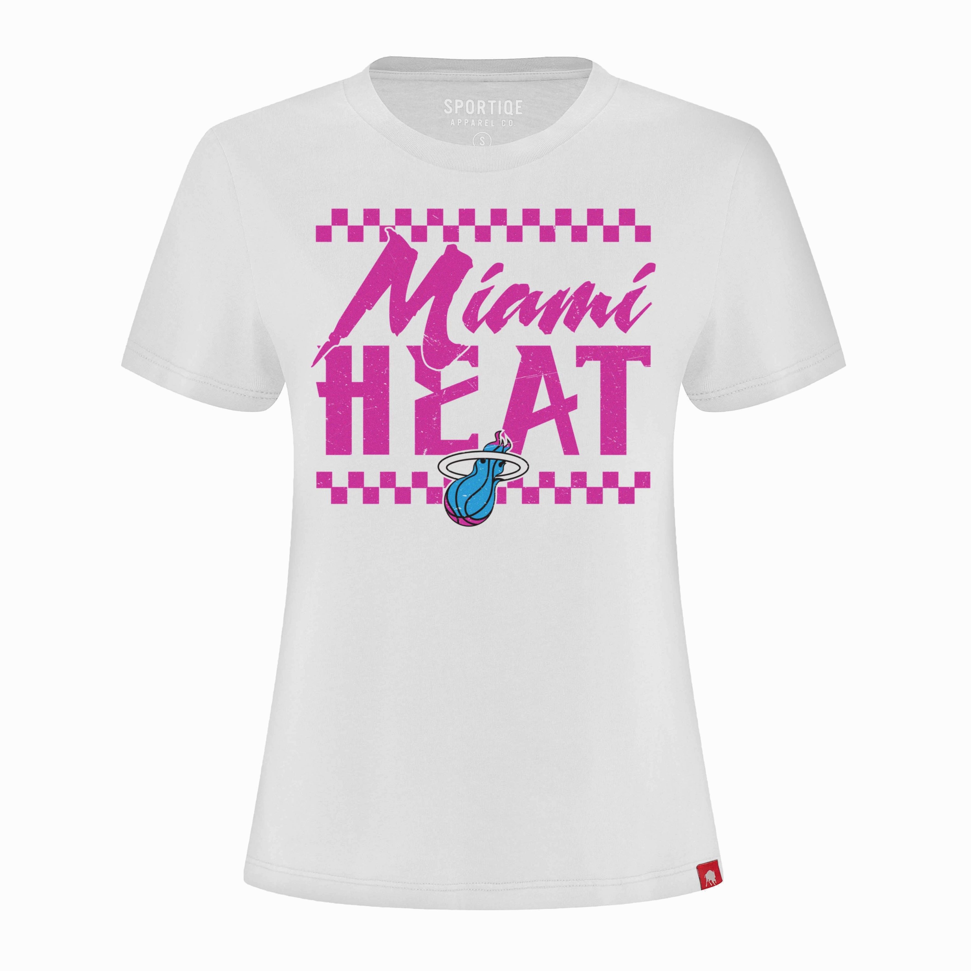 Sportiqe Miami HEAT Original Vice White Women's Tee