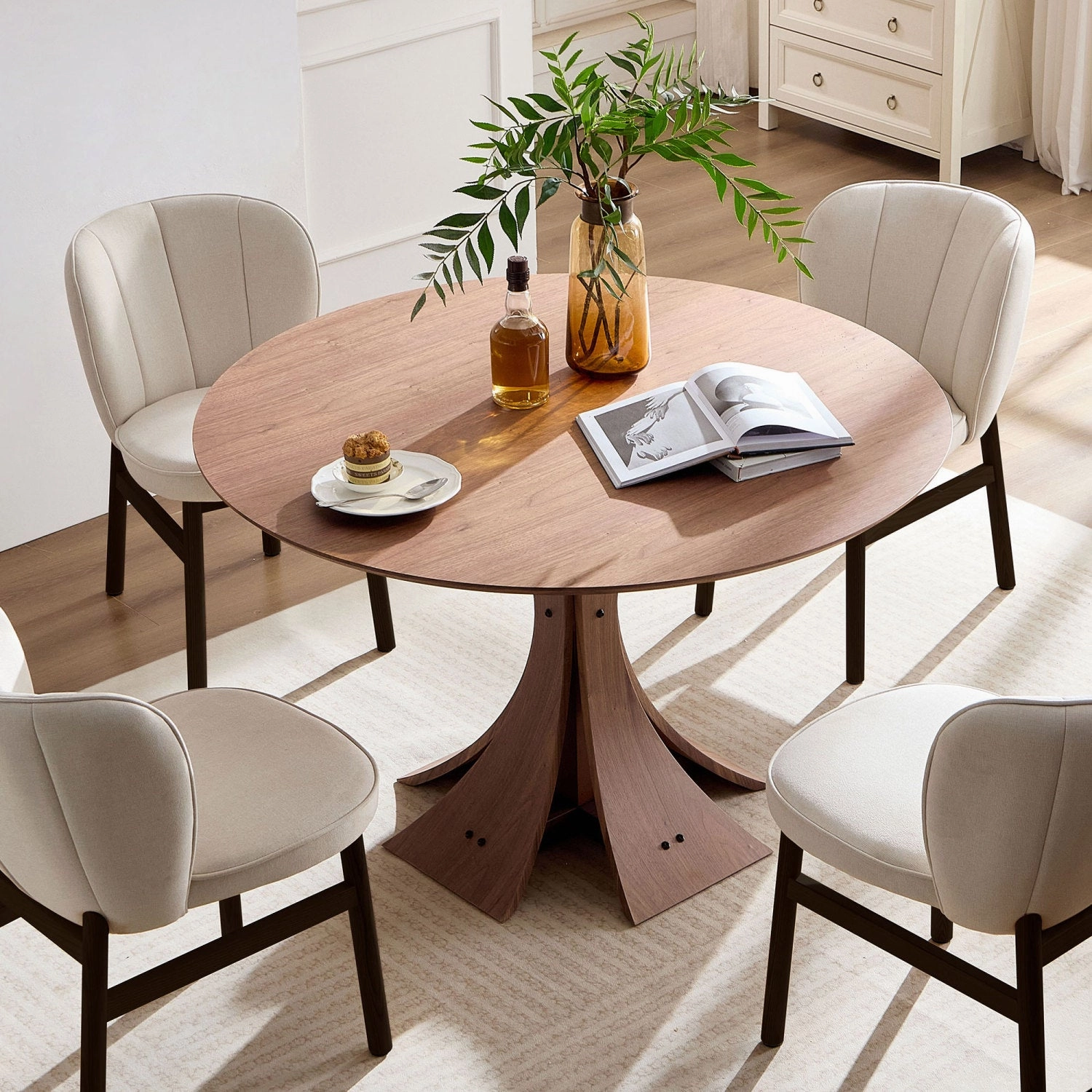 Streamdale Ash Wood Frame Upholstered Dining Chairs (Set of 2)