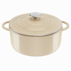Tefal LOV Induction Cast Iron Beige Stewpot 29cm/7.4L   Lid