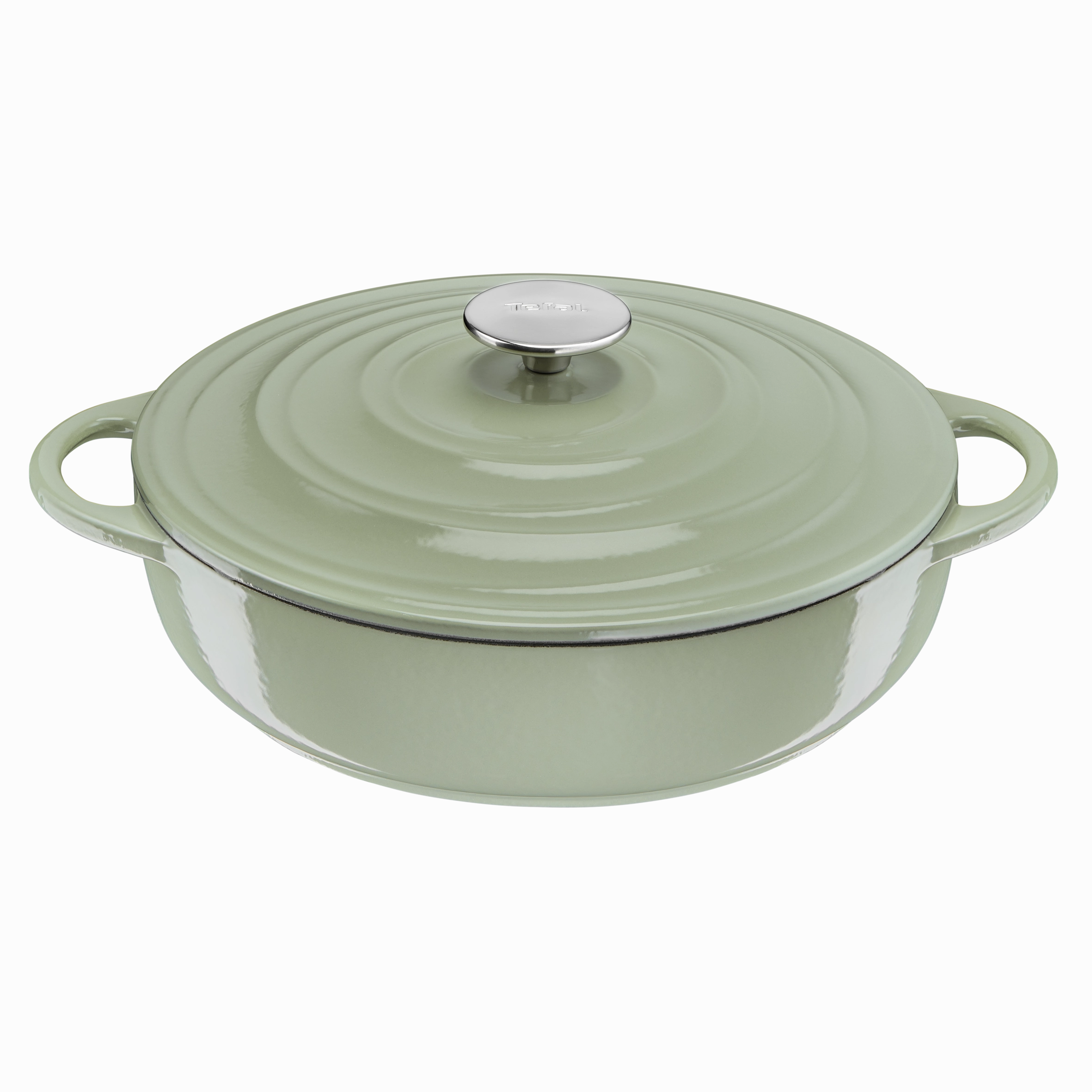 Tefal LOV Induction Cast Iron Green Lichen Shallowpot 28cm/3.8L   Lid