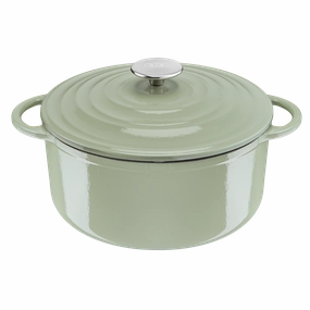 Tefal LOV Induction Cast Iron Green Lichen Stewpot 25cm/5L   Lid