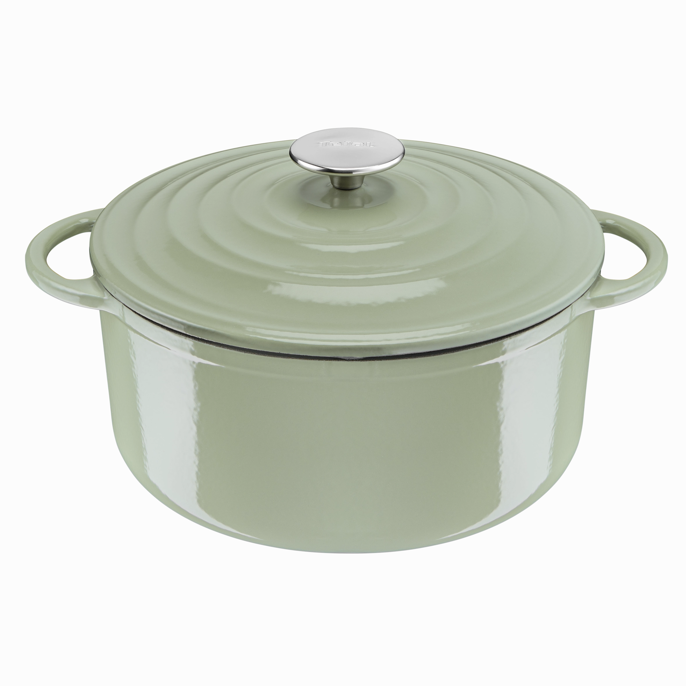 Tefal LOV Induction Cast Iron Green Lichen Stewpot 29cm/7.4L   Lid
