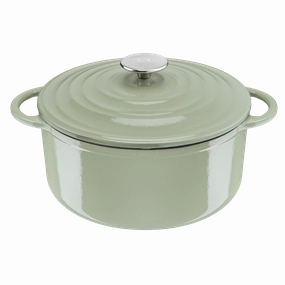 Tefal LOV Induction Cast Iron Green Lichen Stewpot 29cm/7.4L   Lid