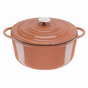 Tefal LOV Induction Cast Iron Terracotta Stewpot 29cm/7.4L   Lid