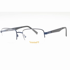 Timberland Men's Eyeglasses - Matte Blue Metal Rectangular Half Rim Frame | TB1787 091