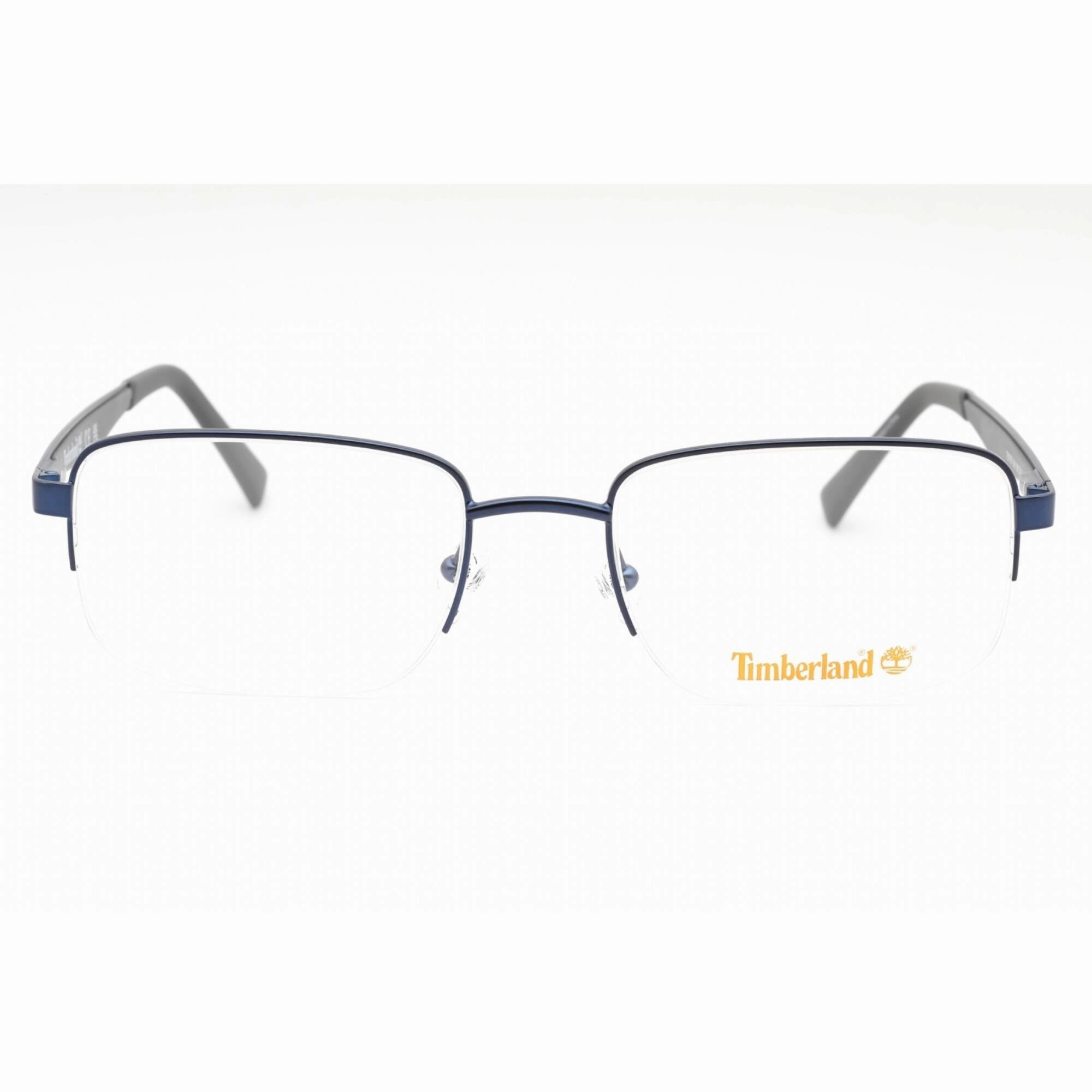 Timberland Men's Eyeglasses - Matte Blue Metal Rectangular Half Rim Frame | TB1787 091
