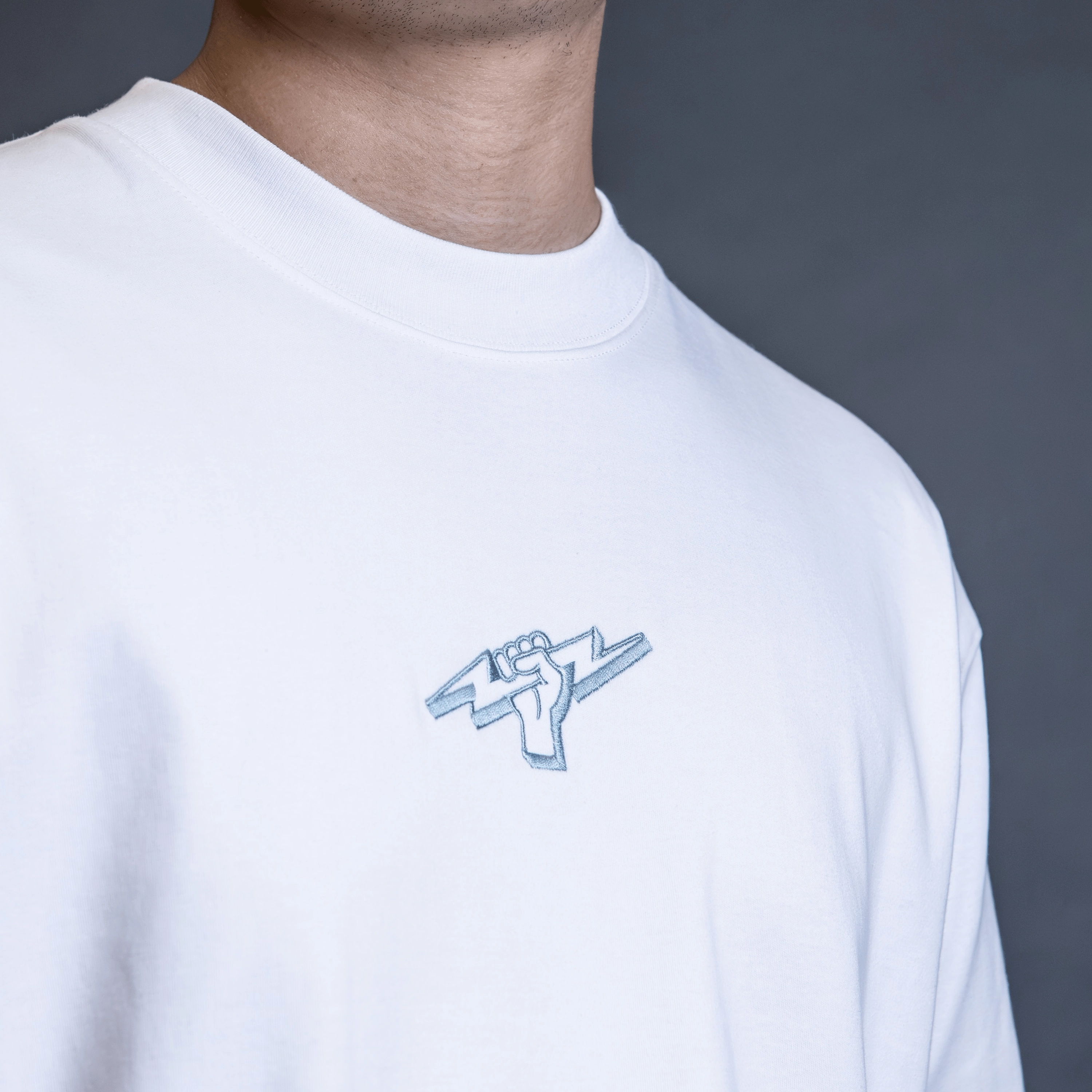 Titan Essentials Fist Embroidered Tee - White