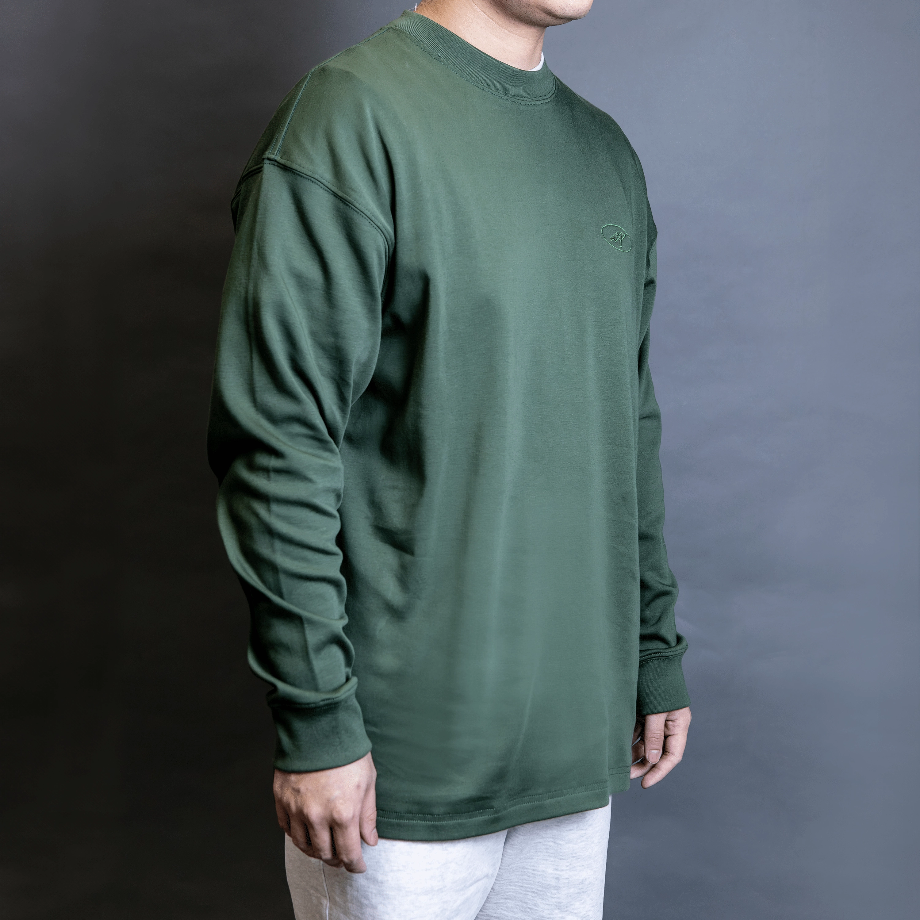 Titan Essentials Orbit Embroidered Long-Sleeve Tee - Green