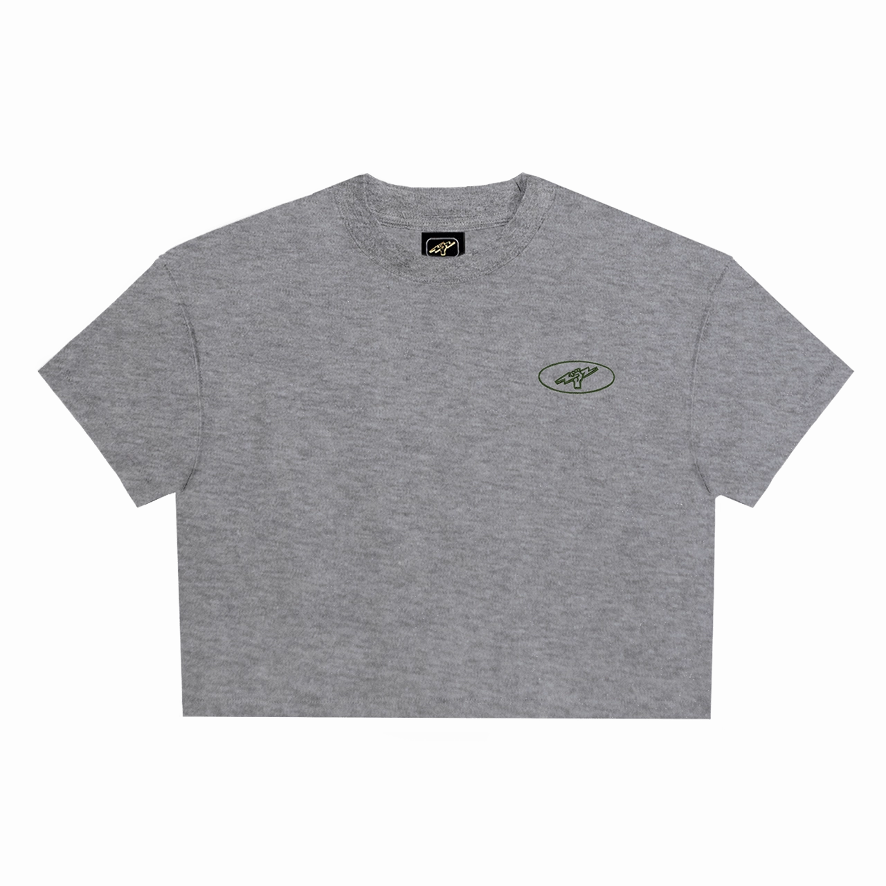 Titan Essentials Orbit Embroidered Women's Cropped Tee - Grey