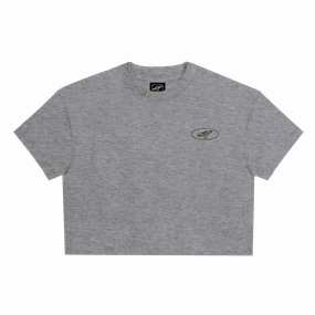 Titan Essentials Orbit Embroidered Women's Cropped Tee - Grey