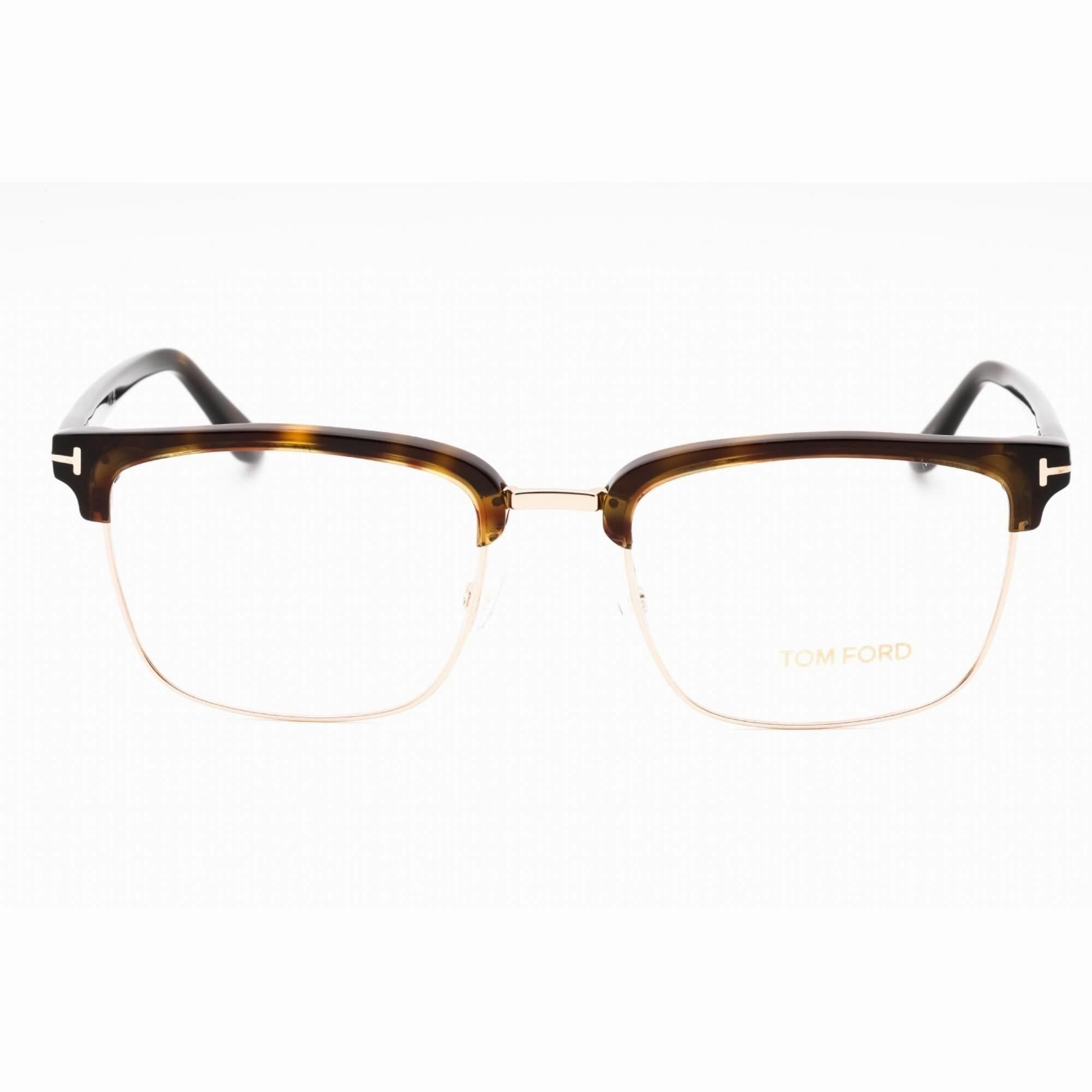 Tom Ford Men's Eyeglasses - Dark Havana Acetate Square Full Rim Frame | FT5504 052