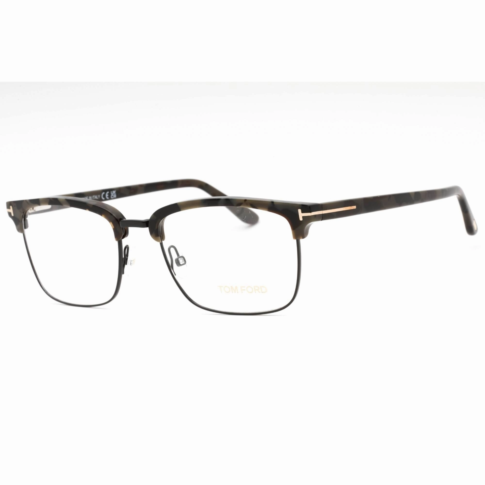 Tom Ford Men's Eyeglasses - Havana Acetate/Metal Square Full Rim Frame | FT5504 056