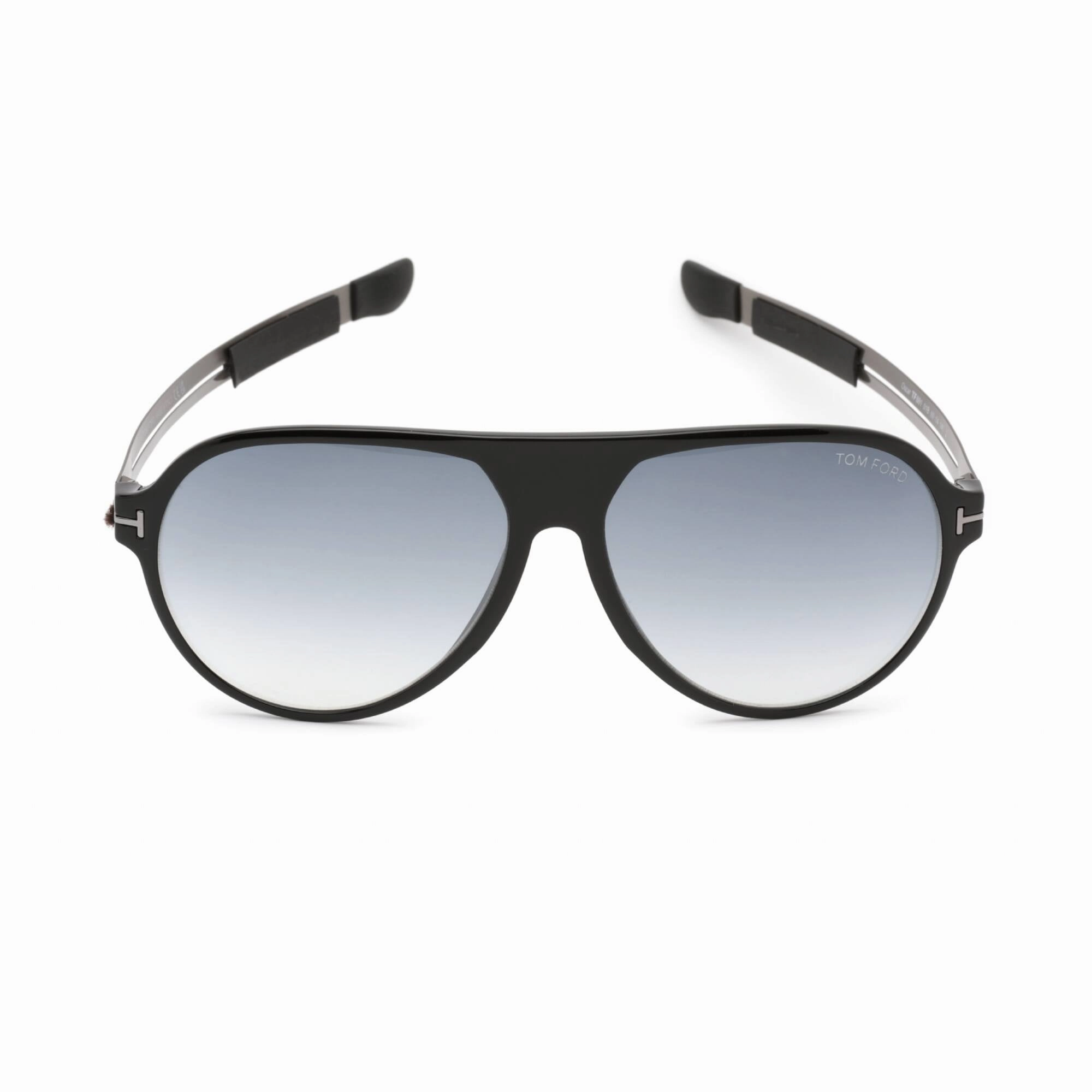 Tom Ford Men's Sunglasses - Shiny Black Plastic Pilot Full Rim Frame | FT0881 01B