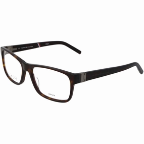 Tommy Hilfiger Men's Eyeglasses - Havana Acetate Rectangular Full Rim | TH 1818 0086