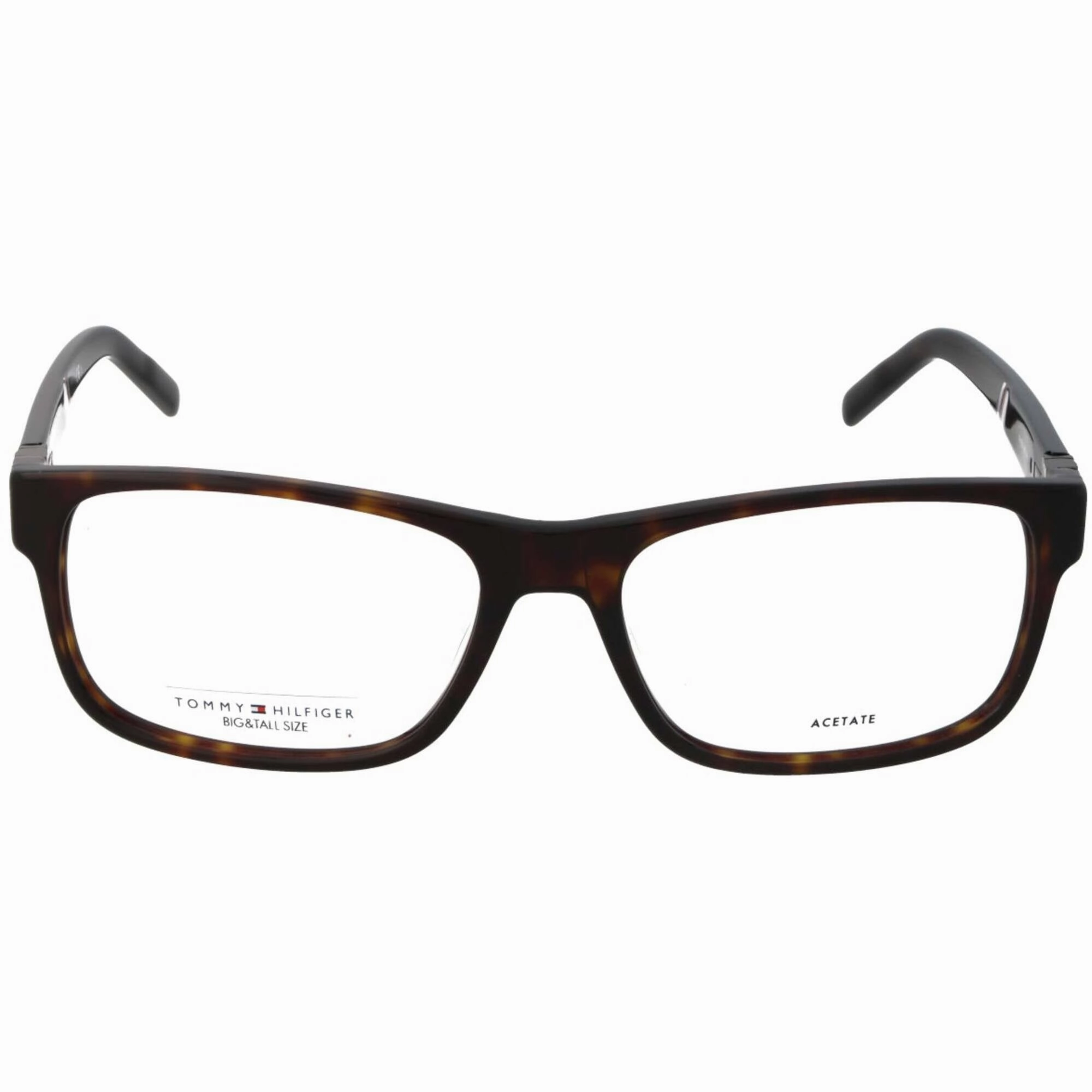 Tommy Hilfiger Men's Eyeglasses - Havana Acetate Rectangular Full Rim | TH 1818 0086