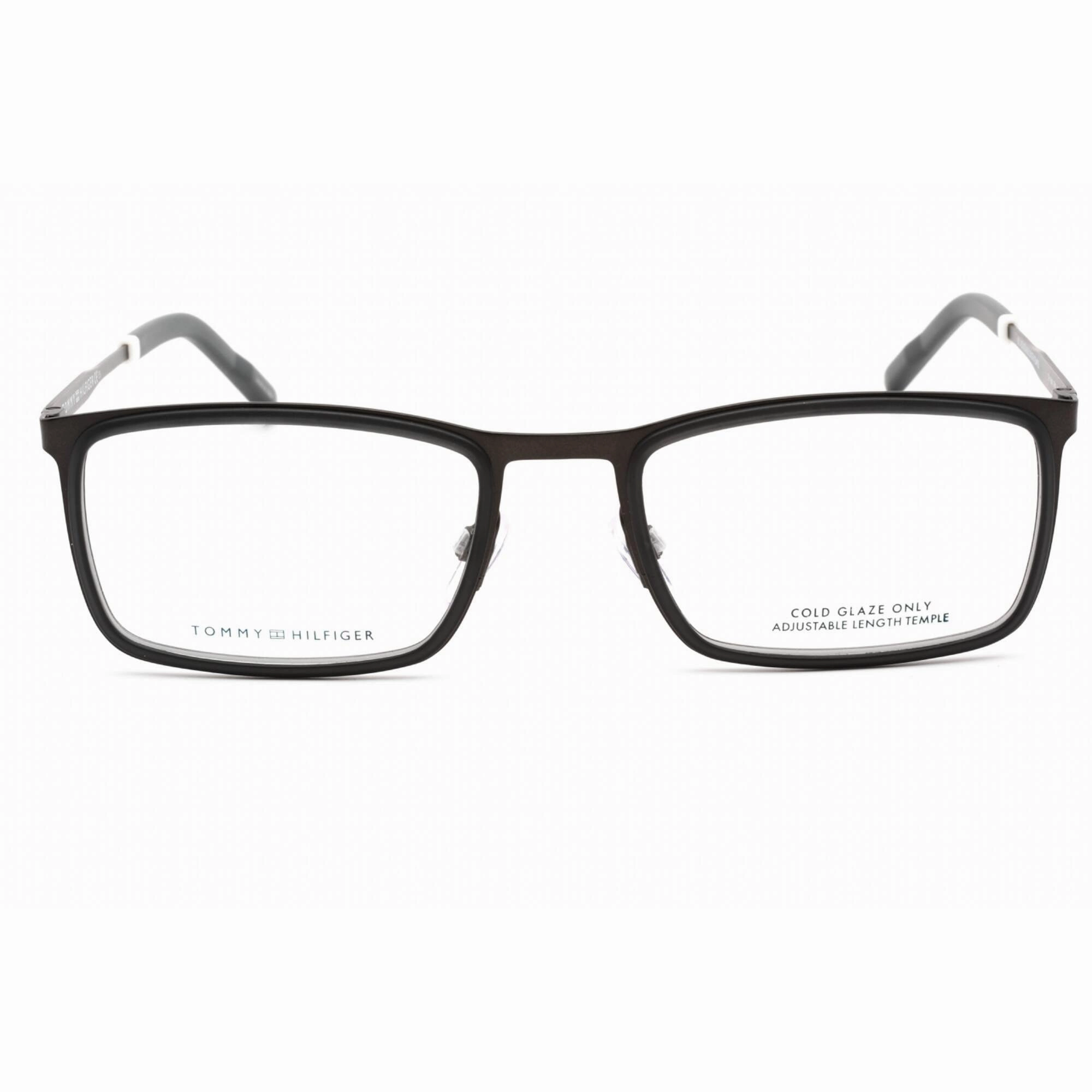 Tommy Hilfiger Men's Eyeglasses - Matte Grey Rectangular Clear Lens | TH 1844 0RIW 00