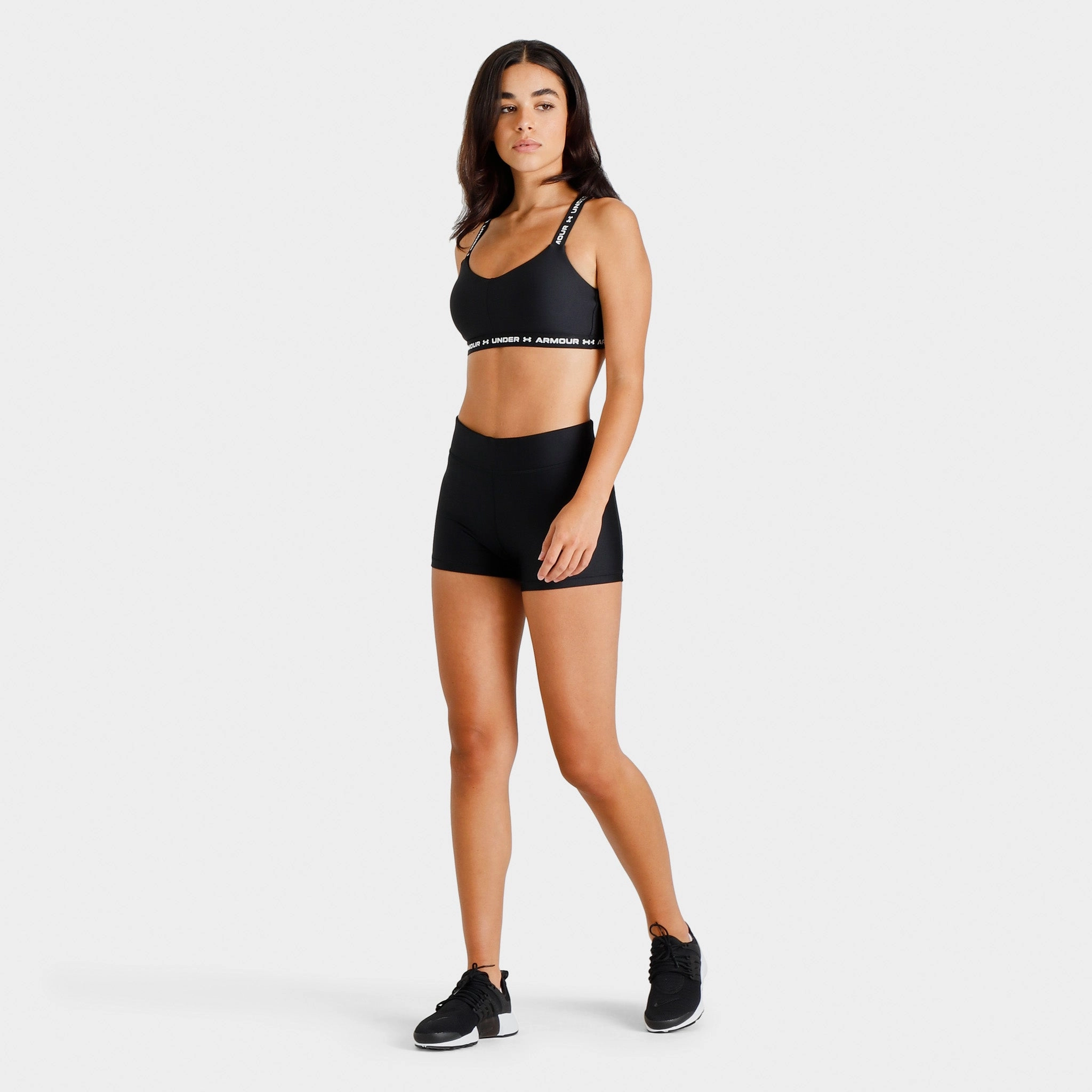 Under Armour Women's Crossback Low Bra Black / White - White