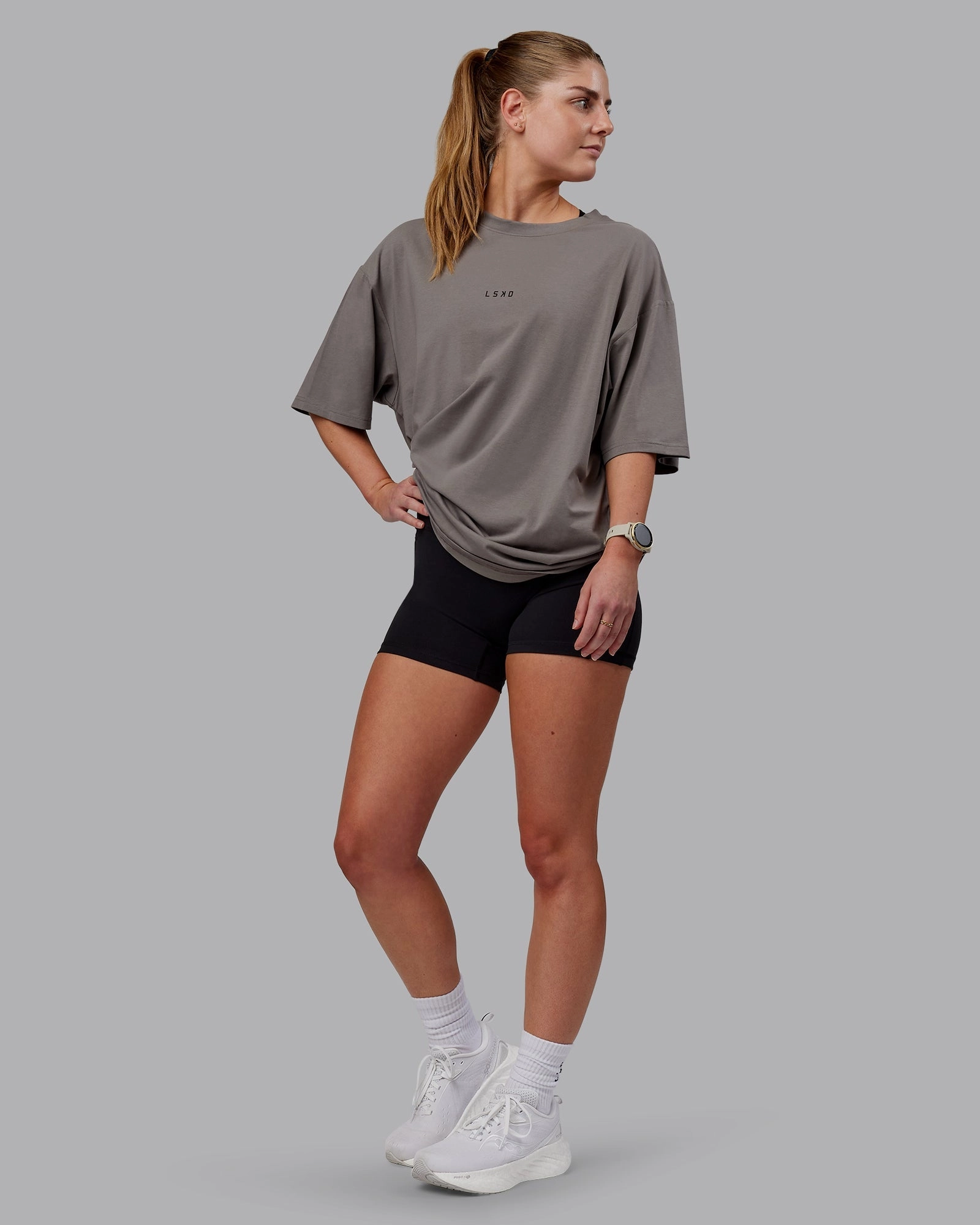 Unisex Leg It FLXCotton Tee Oversize - Storm Front-Black