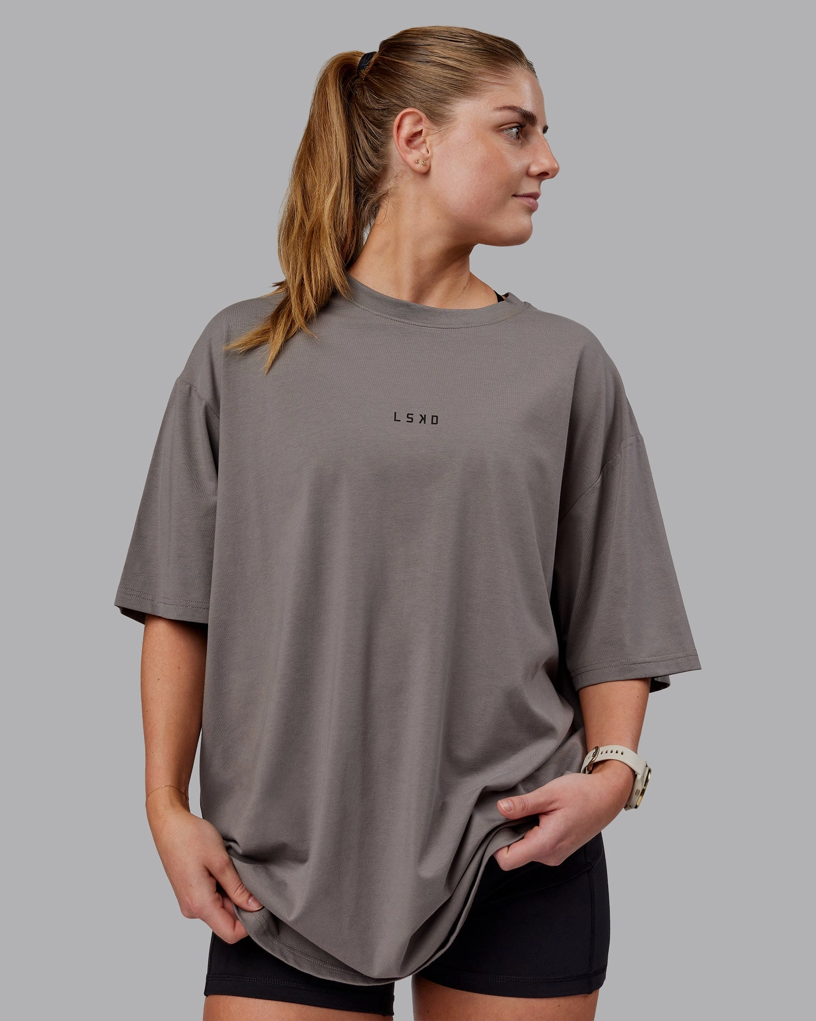 Unisex Leg It FLXCotton Tee Oversize - Storm Front-Black