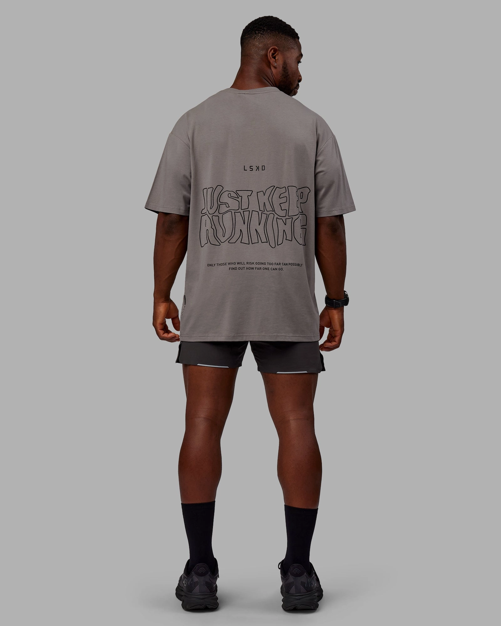 Unisex Leg It FLXCotton Tee Oversize - Storm Front-Black