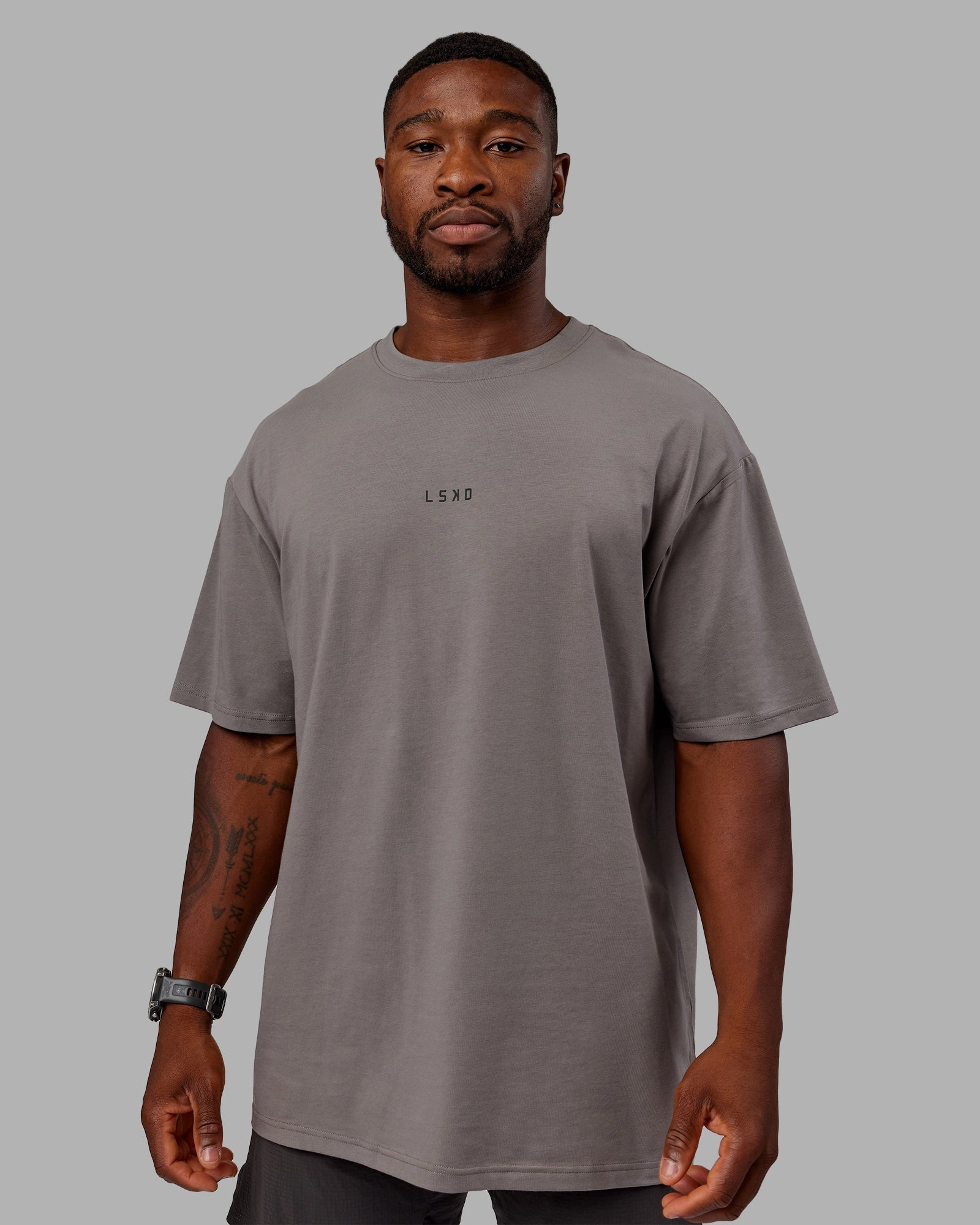 Unisex Leg It FLXCotton Tee Oversize - Storm Front-Black