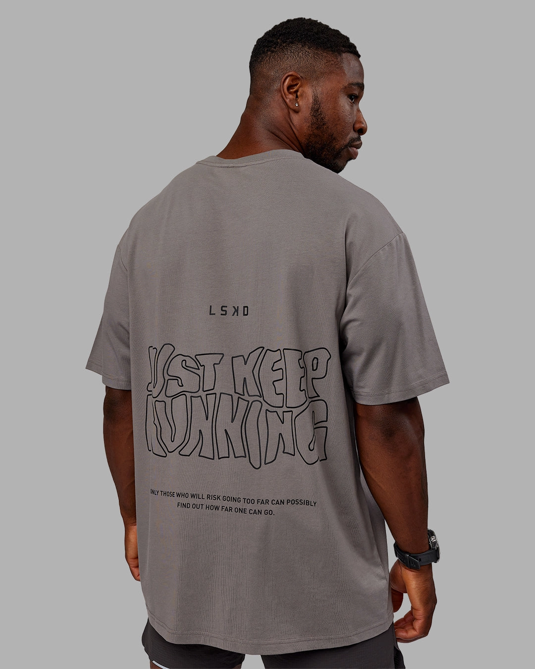 Unisex Leg It FLXCotton Tee Oversize - Storm Front-Black