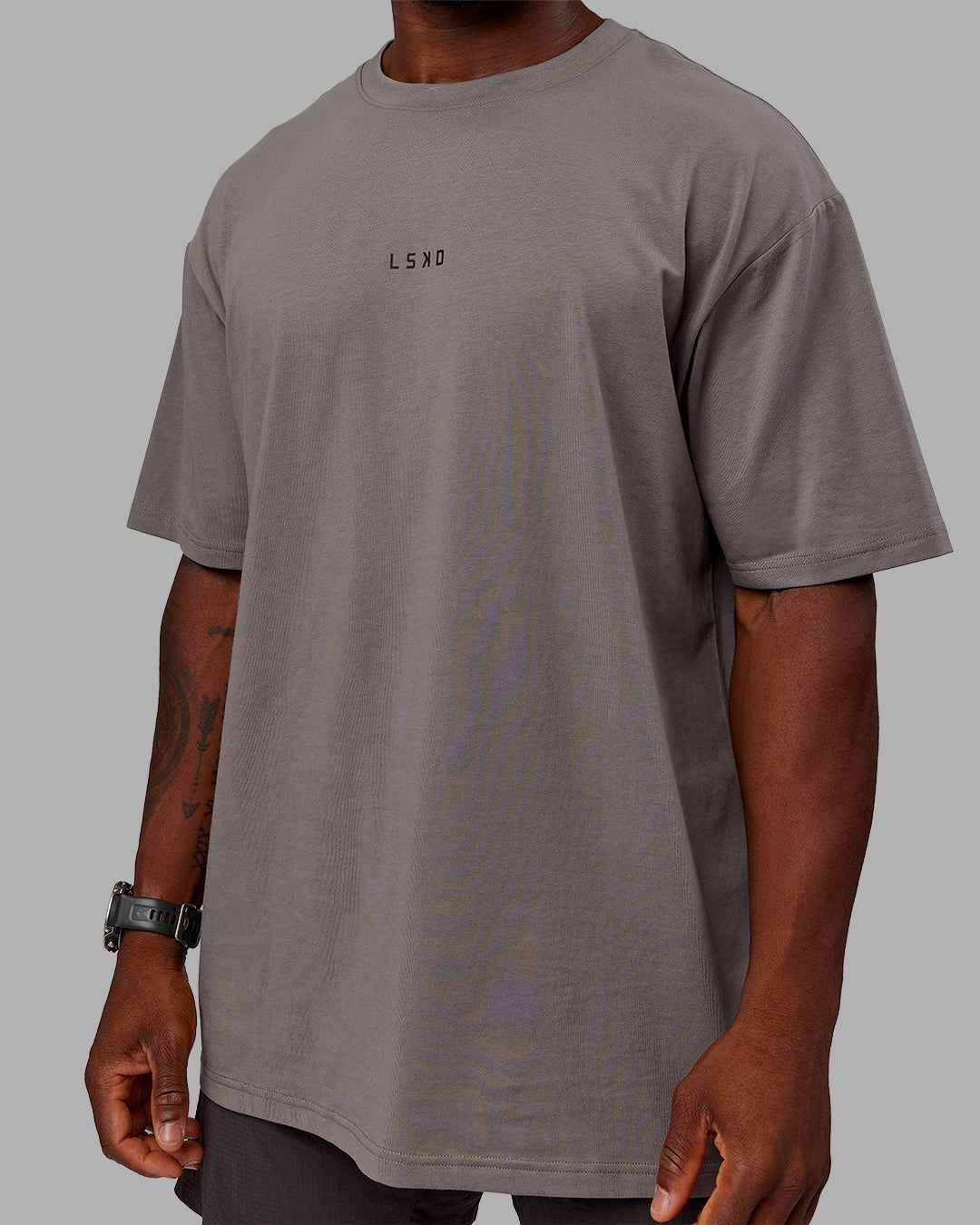 Unisex Leg It FLXCotton Tee Oversize - Storm Front-Black