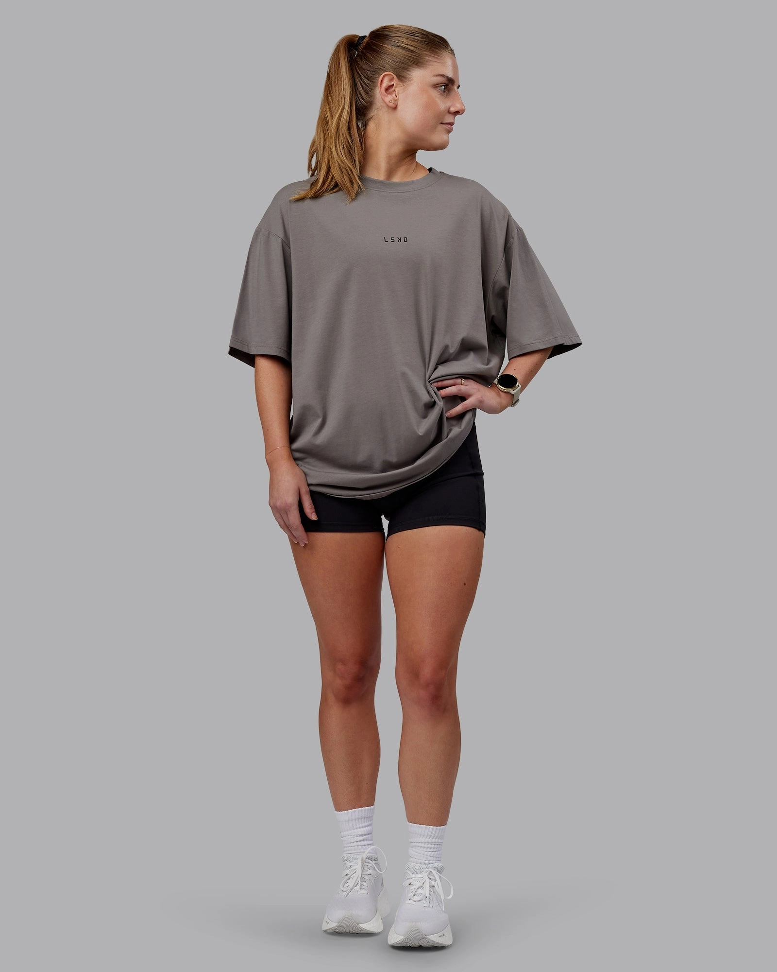 Unisex Leg It FLXCotton Tee Oversize - Storm Front-Black