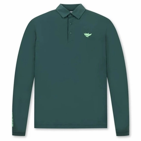WAAC Cool Touch Longsleeve Golf Polo Green - SP25 Men