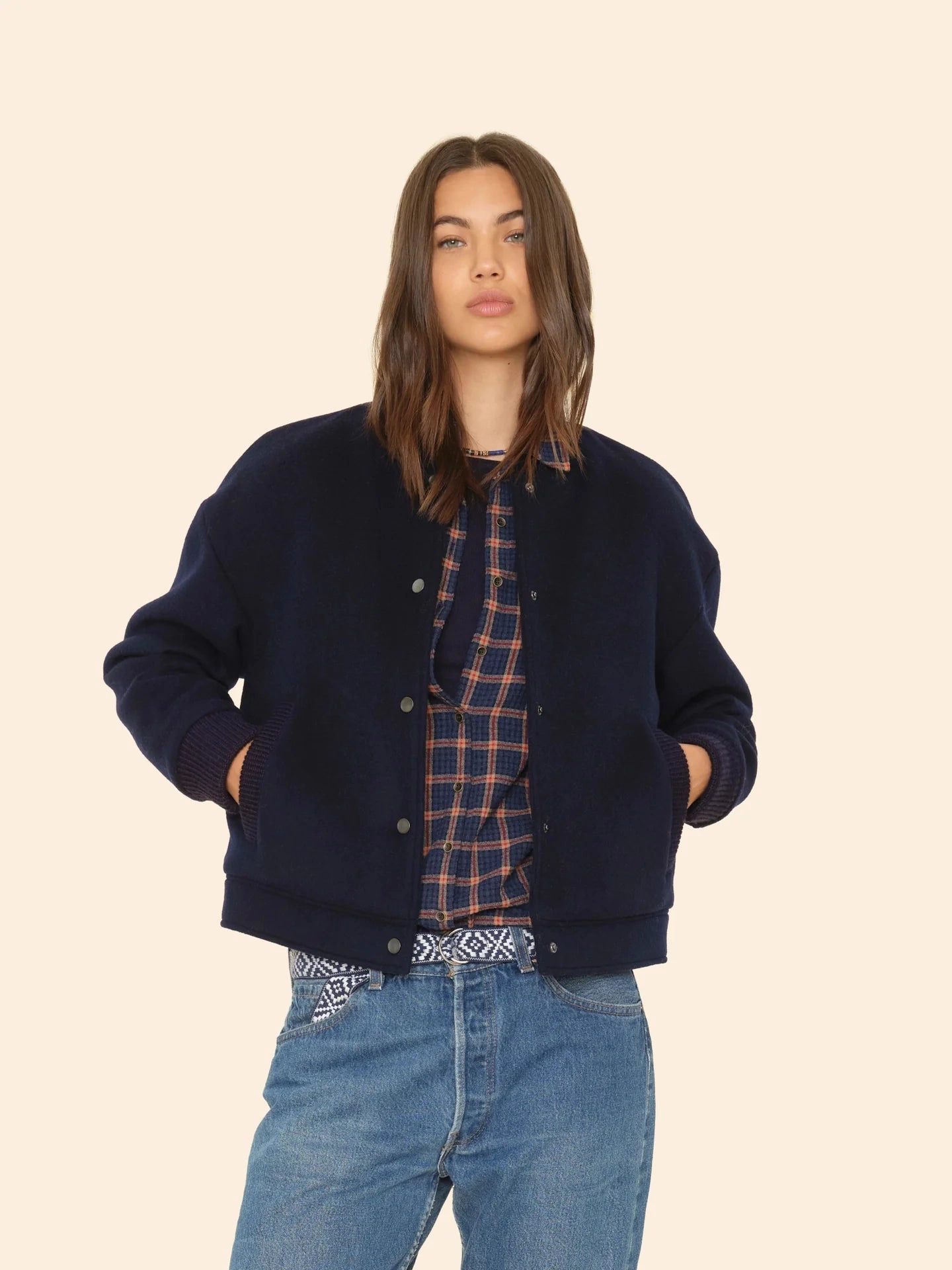 Xirena - Dark Navy Braidy Jacket