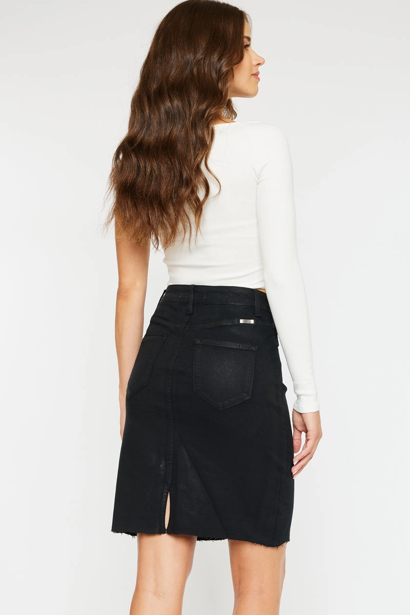 Zane High Rise Coated Midi Skirt