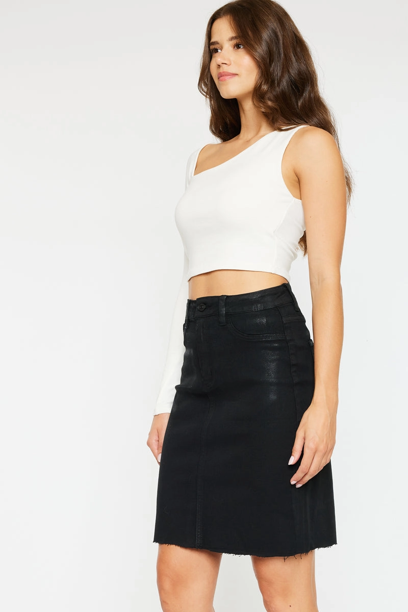 Zane High Rise Coated Midi Skirt