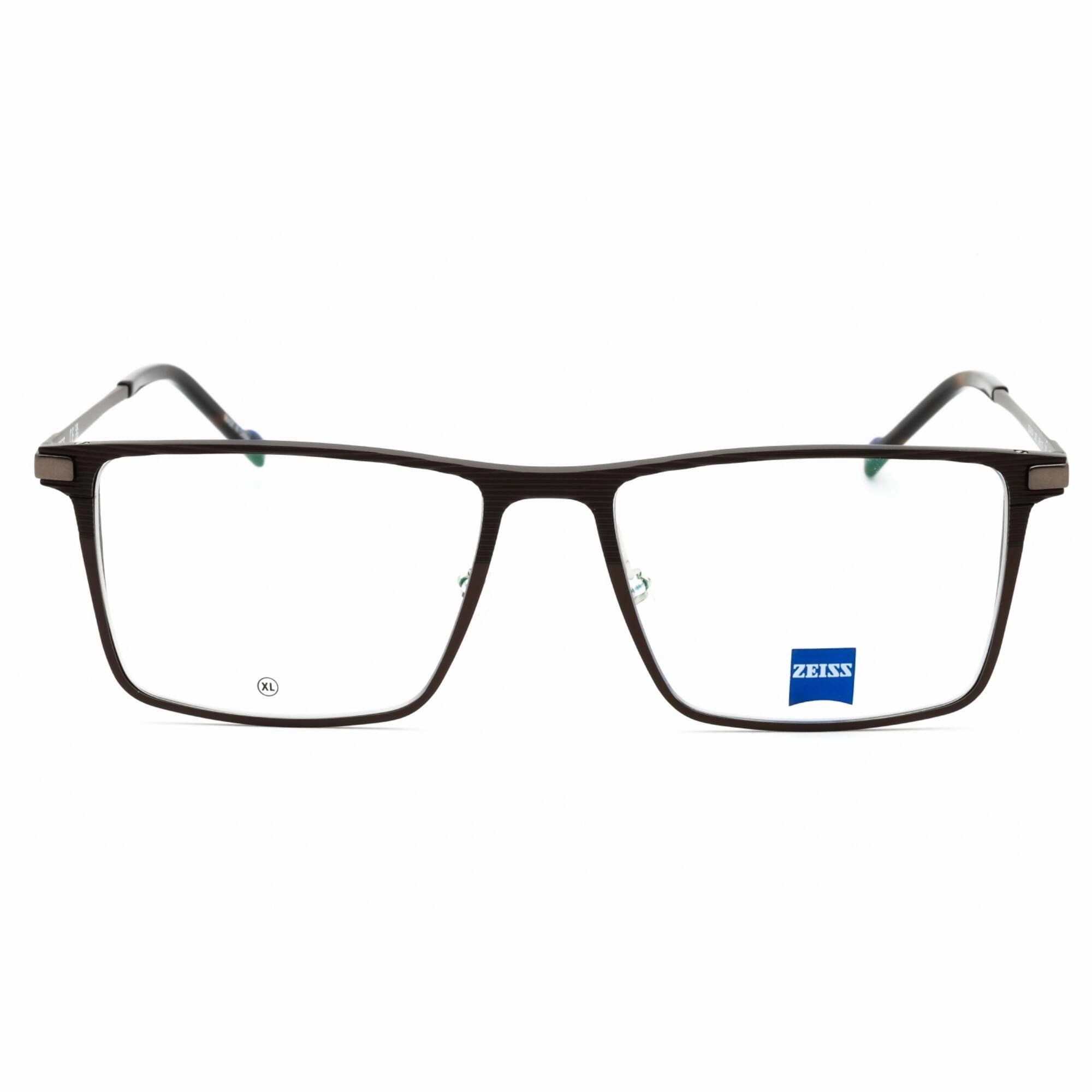 Zeiss Men's Eyeglasses - Satin Brown Metal Full Rim Rectangular Frame | ZS24144 203
