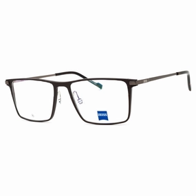 Zeiss Men's Eyeglasses - Satin Brown Metal Full Rim Rectangular Frame | ZS24144 203